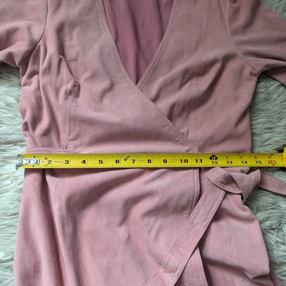 EUC J. Crew Collection Soft Genuine Suede Wrap Dress in Pink